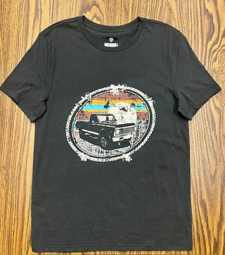 Rock & Roll Men's Shirts Rock & Roll Men's Charcoal Graphic Truck Tee