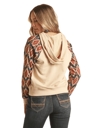 Rock & Roll Shirts & Tops Rock & Roll Women’s Aztec Print Sleeve Hoodie