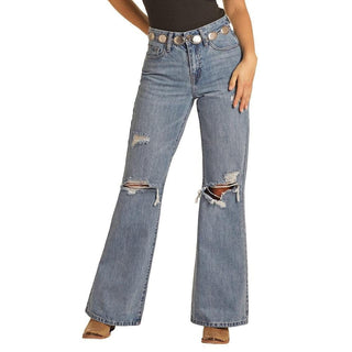 Rock & Roll Women's Light Vintage Flare Jeans - Cowboy SwaggerRock & Roll Women's Light Vintage Flare JeansPants