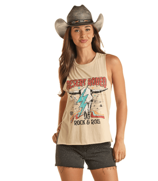Rock & Roll Women's Muscle Tank with Graphic - Cowboy SwaggerRock & Roll Women's Muscle Tank with GraphicShirts & Tops