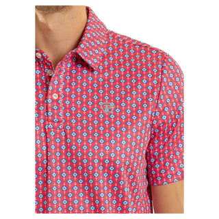 Rock&Roll Men’s Hot Pink Mini Aztec Geo Printed Polo - Cowboy SwaggerRock&Roll Men’s Hot Pink Mini Aztec Geo Printed PoloShirts & Tops