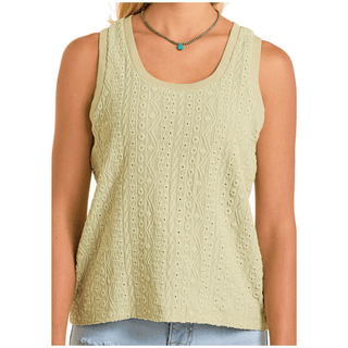 Rock&Roll Women’s Knit Tank with Raised Design Jade - Cowboy SwaggerRock&Roll Women’s Knit Tank with Raised Design JadeShirts & Tops