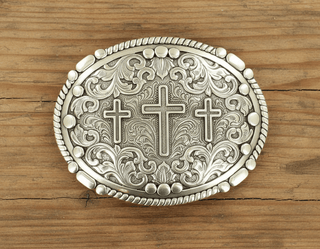Scrolling Pattern Crosses Belt Buckle - Cowboy SwaggerScrolling Pattern Crosses Belt Buckle