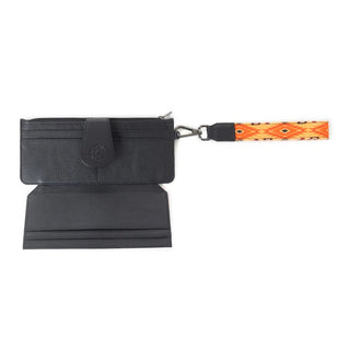 Sedona Sunset Woven Wallet – Rust Orange Leather & Canvas by Myra | S12863 - Cowboy SwaggerSedona Sunset Woven Wallet – Rust Orange Leather & Canvas by Myra | S12863