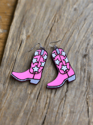 Silver Strike Pink Cowboy Boot Earrings - Cowboy SwaggerSilver Strike Pink Cowboy Boot Earrings