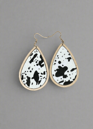 Silver Strike Wooden Hide Teardrop Earring - Cowboy SwaggerSilver Strike Wooden Hide Teardrop Earring