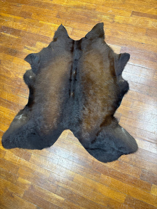 Small Dark Chocolate and Brown Calf Size Cowhide Rug – Genuine Brazilian Leather Hide - Cowboy SwaggerSmall Dark Chocolate and Brown Calf Size Cowhide Rug – Genuine Brazilian Leather Hide