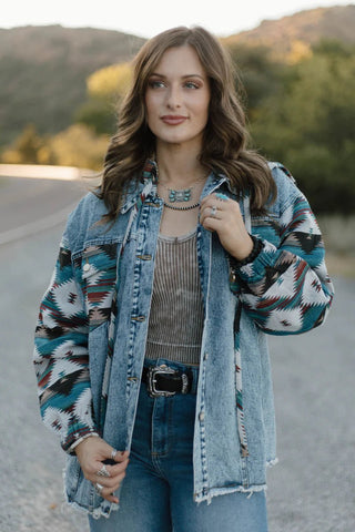 Southern Roots Denim Jacket – Western Graphic Jean Jacket - Cowboy SwaggerSouthern Roots Denim Jacket – Western Graphic Jean Jacket