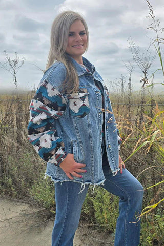 Southern Roots Denim Jacket – Western Graphic Jean Jacket - Cowboy SwaggerSouthern Roots Denim Jacket – Western Graphic Jean Jacket