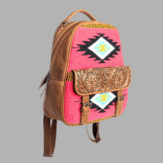 boho leather backpack Southwestern Rug & Leather Backpack – Boho Tribal Style S-11416 – Cowboy Swagger