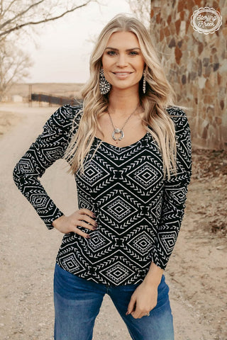 Sterling Kreek Bubble Aztec Babe Top - Cowboy SwaggerSterling Kreek Bubble Aztec Babe TopShirts & Tops