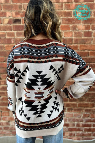 Sterling Kreek Lean On Me Knit Sweater – Aztec Western Pullover - Cowboy SwaggerSterling Kreek Lean On Me Knit Sweater – Aztec Western Pullover