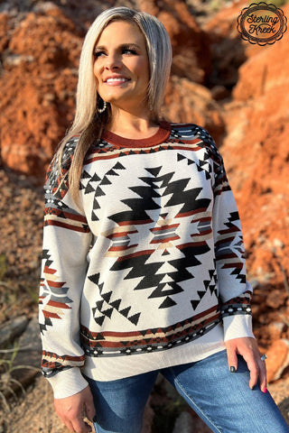 Sterling Kreek Lean On Me Knit Sweater – Aztec Western Pullover - Cowboy SwaggerSterling Kreek Lean On Me Knit Sweater – Aztec Western Pullover