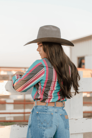 Sterling Kreek “New to Country” Vintage Stripe Button - Up Western Shirt – Women’s Long Sleeve - Cowboy SwaggerSterling Kreek “New to Country” Vintage Stripe Button - Up Western Shirt – Women’s Long Sleeve