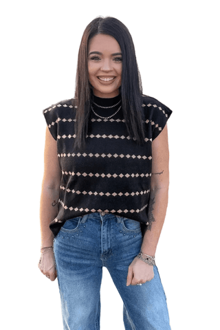 Sterling Kreek Women’s Black Canyon Sweater Vest - Cowboy SwaggerSterling Kreek Women’s Black Canyon Sweater VestWomen's Tops