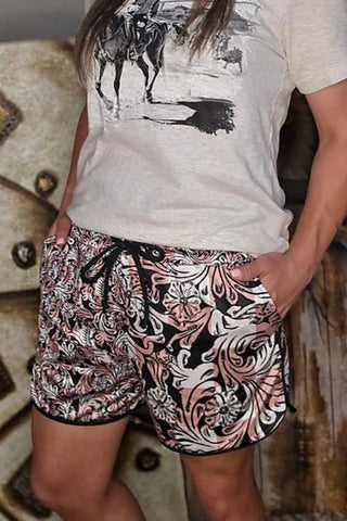 Sterling Kreek Women’s Checked In Tooled Shorts - Cowboy SwaggerSterling Kreek Women’s Checked In Tooled Shorts