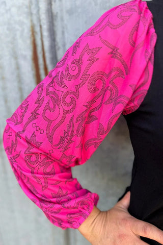 Sterling Kreek Women's Cowgirls Like Us Bubble Sleeve Top - Cowboy SwaggerSterling Kreek Women's Cowgirls Like Us Bubble Sleeve TopShirts & Tops