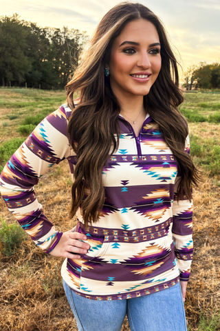 Sterling Kreek Women’s Dusty Violet Purple 1/4 Zip Pullover - Cowboy SwaggerSterling Kreek Women’s Dusty Violet Purple 1/4 Zip PulloverWomen's Tops