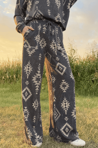 Sterling Kreek Women’s Frontier Aztec Wide Leg Pants - Cowboy SwaggerSterling Kreek Women’s Frontier Aztec Wide Leg PantsWomen's Pants