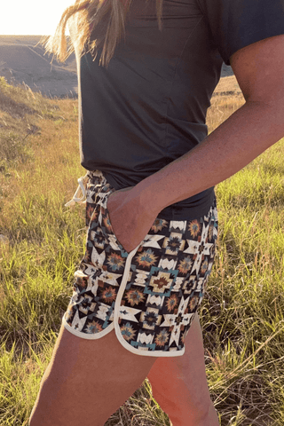 Sterling Kreek Women’s Golden Mesa Aztec Western Shorts - Cowboy SwaggerSterling Kreek Women’s Golden Mesa Aztec Western ShortsShorts
