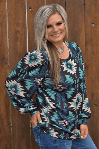 Sterling Kreek Women’s Midnight Mesa Blue Western Top - Cowboy SwaggerSterling Kreek Women’s Midnight Mesa Blue Western Top