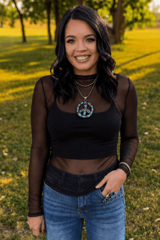 Sterling Kreek Women’s Night Sky Black Mesh Top - Cowboy SwaggerSterling Kreek Women’s Night Sky Black Mesh TopWomen's Tops