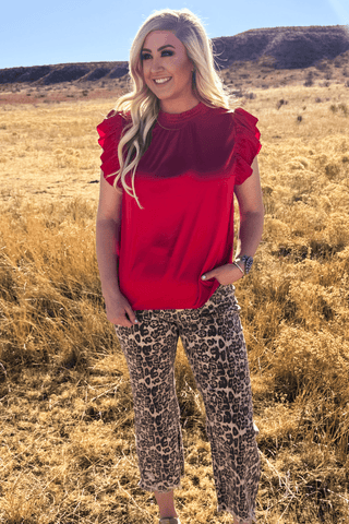 Sterling Kreek Women’s Red Babydoll Western Top - Cowboy SwaggerSterling Kreek Women’s Red Babydoll Western TopShirts & Tops