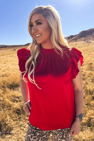 Sterling Kreek Women’s Red Babydoll Western Top - Cowboy SwaggerSterling Kreek Women’s Red Babydoll Western TopShirts & Tops