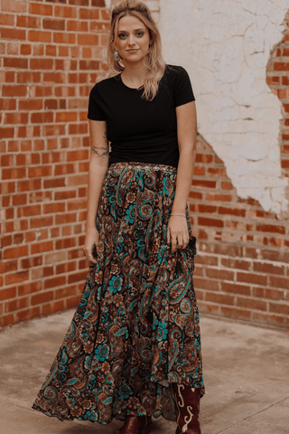Sterling Kreek Women’s Sagebrush Swirl Maxi Skirt - Cowboy SwaggerSterling Kreek Women’s Sagebrush Swirl Maxi Skirt