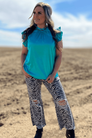 Sterling Kreek Women’s Turquoise Babydoll Top - Cowboy SwaggerSterling Kreek Women’s Turquoise Babydoll TopShirts & Tops