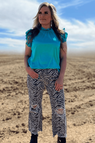 Sterling Kreek Women’s Turquoise Babydoll Top - Cowboy SwaggerSterling Kreek Women’s Turquoise Babydoll TopShirts & Tops