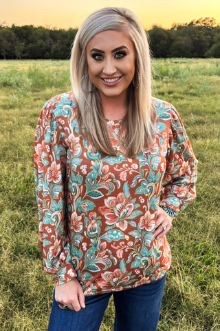 Sterling Kreek Women’s Wild Paisley Long Sleeve Western Top - Cowboy SwaggerSterling Kreek Women’s Wild Paisley Long Sleeve Western TopShirts & Tops