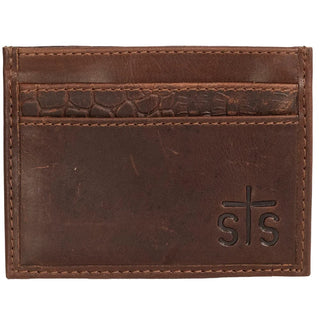 STS Ranch Men's Croc Card Wallet - front view