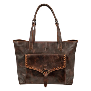 STS Ranchwear Bandera Chocolate Leather Concealed Carry All Tote Bag - Cowboy Swagger