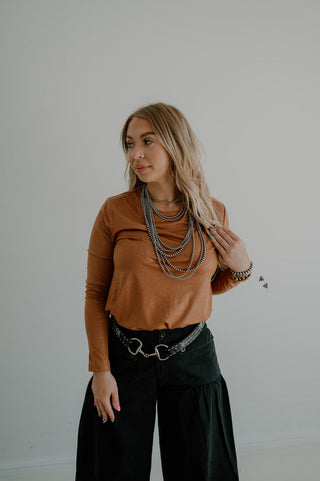 Swanky Leather Saddle Long Sleeve - Cowboy SwaggerSwanky Leather Saddle Long Sleeve