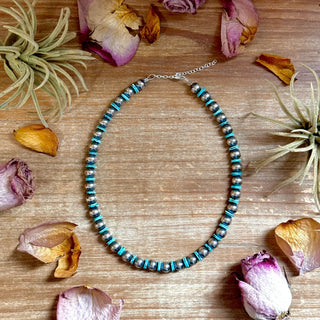 Turquoise Blue Rondelle Necklace – 15” – 8 mm & 10 mm Beads - Cowboy SwaggerTurquoise Blue Rondelle Necklace – 15” – 8 mm & 10 mm BeadsNecklaces