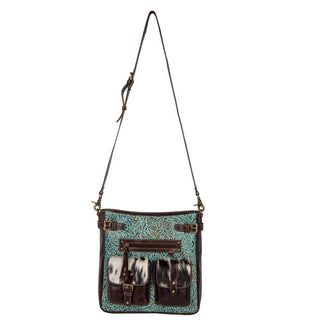 Turquoise Hand - Tooled Leather & Hair - On Hide Shoulder Bag – Style 8137 - Cowboy SwaggerTurquoise Hand - Tooled Leather & Hair - On Hide Shoulder Bag – Style 8137Handbags