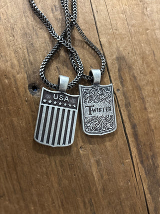 Twister Men’s Necklace – Freedom Shield Eagle Pendant (32175) - Cowboy SwaggerTwister Men’s Necklace – Freedom Shield Eagle Pendant (32175)
