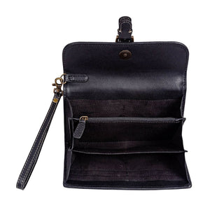 Upcycled Canvas & Ebony Leather Wallet – Snap Flap Design S9396 - Cowboy SwaggerUpcycled Canvas & Ebony Leather Wallet – Snap Flap Design S9396Handbags, Wallets & Cases