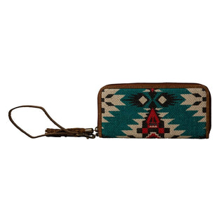 Upcycled Rug & Leather Wallet with Turquoise & Red Accents - Cowboy SwaggerUpcycled Rug & Leather Wallet with Turquoise & Red AccentsHandbags, Wallets & Cases