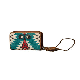 Upcycled Rug & Leather Wallet with Turquoise & Red Accents - Cowboy SwaggerUpcycled Rug & Leather Wallet with Turquoise & Red AccentsHandbags, Wallets & Cases