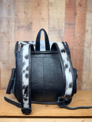 Western Pink and Blue Tooled Free Bird Cowhide Backpack – Black Leather Western Bag - Cowboy SwaggerWestern Pink and Blue Tooled Free Bird Cowhide Backpack – Black Leather Western Bag