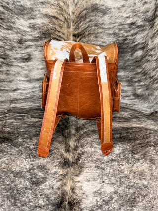 Western Pink and Turquoise Free Bird Tooled Cowhide Backpack – White and Tan Leather Hide Bag - Cowboy SwaggerWestern Pink and Turquoise Free Bird Tooled Cowhide Backpack – White and Tan Leather Hide Bag