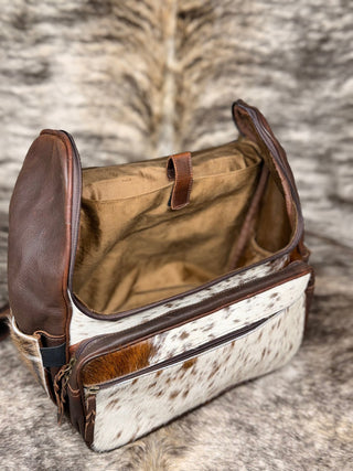 Western Square Basket Weave and Floral Tooled Cowhide Backpack – White and Brown Hair - On Hide Leather Bag - Cowboy SwaggerWestern Square Basket Weave and Floral Tooled Cowhide Backpack – White and Brown Hair - On Hide Leather Bag