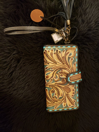 Western Swing Hand Tooled Wristlet - Cowboy SwaggerWestern Swing Hand Tooled Wristlet