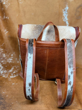 Western Tricolor Cowhide Backpack – Brown Leather Hair - On Hide Western Bag - Cowboy SwaggerWestern Tricolor Cowhide Backpack – Brown Leather Hair - On Hide Western Bag
