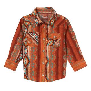 Wrangler Baby Boy Western Shirt Rust - Cowboy SwaggerWrangler Baby Boy Western Shirt Rust