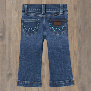 Wrangler Baby Girl Trouser Jean With Blue Stiched Pocket - Cowboy SwaggerWrangler Baby Girl Trouser Jean With Blue Stiched PocketGirls