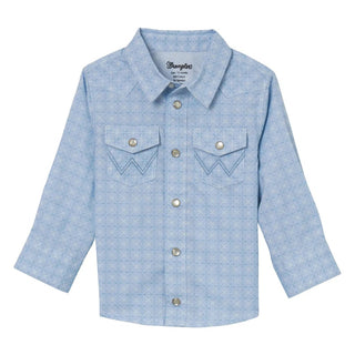 Wrangler Boy’s 20X Advanced Comfort Western Snap Print Shirt Blue - Cowboy SwaggerWrangler Boy’s 20X Advanced Comfort Western Snap Print Shirt BlueBoys