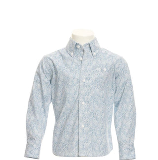 Wrangler Boys Blue White Paisley Print - Cowboy SwaggerWrangler Boys Blue White Paisley Print